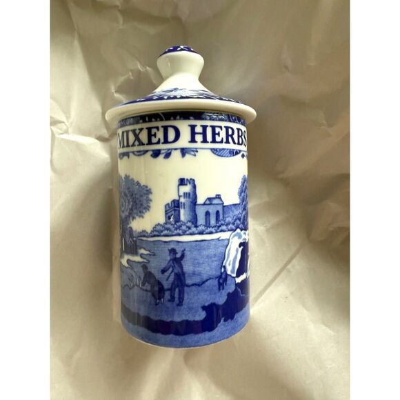 Spode Blue Italian Mixed Herbs Spice Jar NEW - Picture 1 of 4